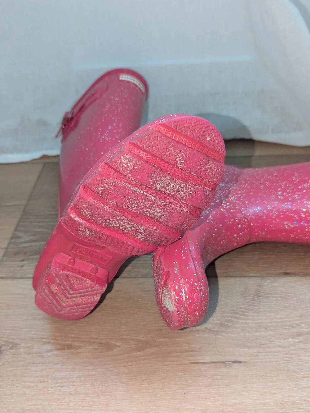 Hunter Big Kids Giant Glitter Rain Boots Pink Size: 5 Girls